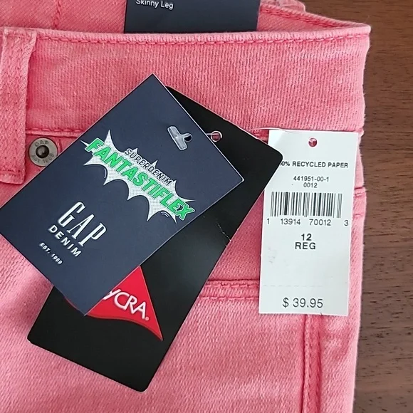 NWT Gap Denim High Stretch Super Skinny Jeans, 12 Girls Regular Super Skinny - Picture 2 of 6